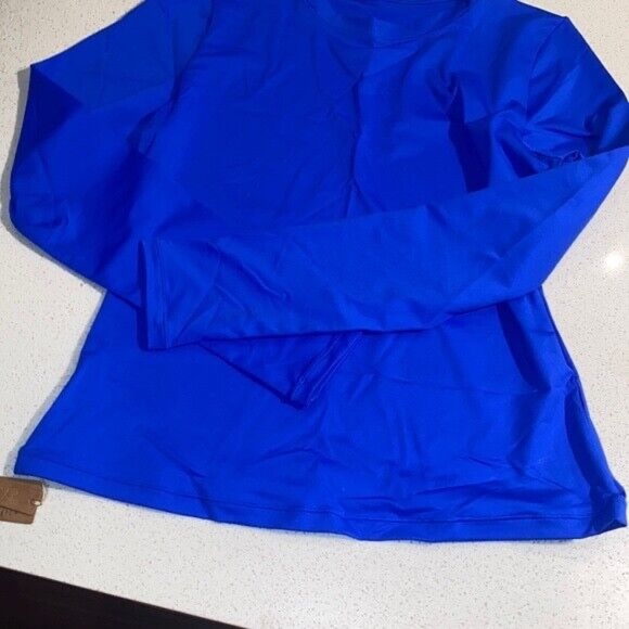 Skims Long Sleeve Swim Shirt Cobalt Blue Large Rashguard - Picture 6 of 7